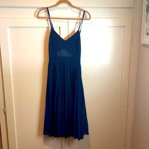 ASOS cut out dress with pleated skirt